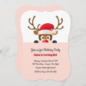 rendier in Santa Pet Uitnodiging (Voorkant / Achterkant)