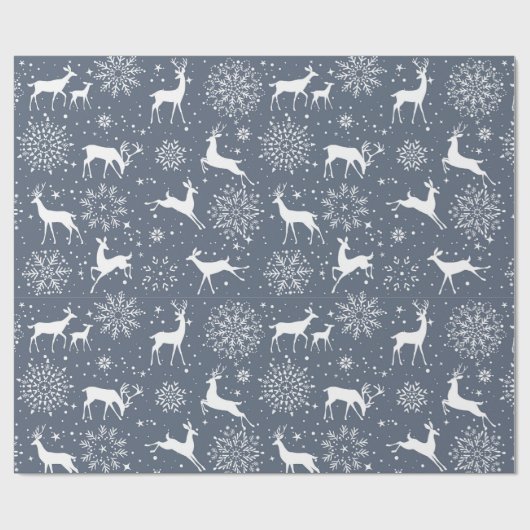rendier in sneeuw cadeaupapier (Vlak)