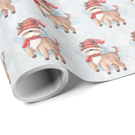 rendier in sneeuw cadeaupapier (Rol Hoek)