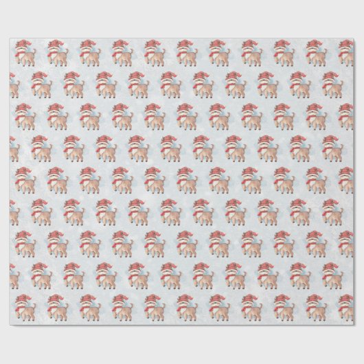 rendier in sneeuw cadeaupapier (Vlak)