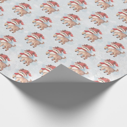 rendier in sneeuw cadeaupapier (Hoek)