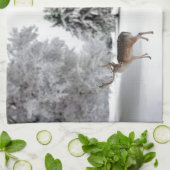 rendier in sneeuw theedoek (Gevouwen)