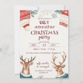 Rendier in Trui Lelijke Trui Kerstfeest Kaart (Voorkant)