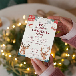 Rendier in Trui Lelijke Trui Kerstfeest Kaart