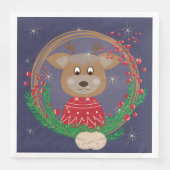 rendier in Ugly Holiday Sweater Paper Napkins Servet (Voorkant)