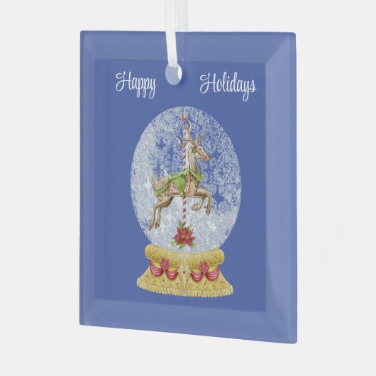 rendier in Wereldbol van water Glas Ornament (Voorkant links)