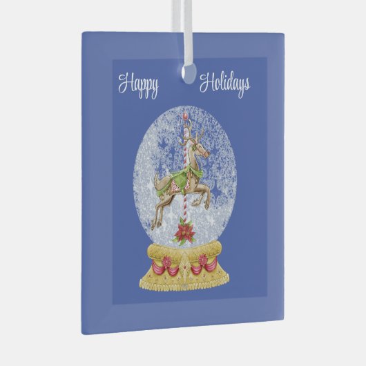 rendier in Wereldbol van water Glas Ornament (Voorkant Rechts)