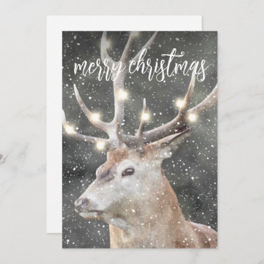rendier in wintersneeuw kaart (Voorkant / Achterkant)