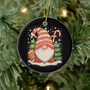 Rendier Kabouter Voetbal Bal Kerstverlichting Kers Keramisch Ornament