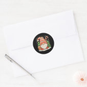 Rendier Kabouter Voetbal Bal Kerstverlichting Kers Ronde Sticker (Envelop)