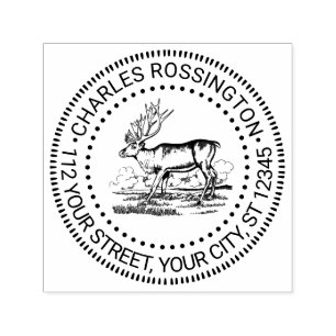  rendier kariboe tekening naam adres  zelfinktende stempel