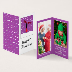 rendier kat, familie foto kerst Kaart Visitekaartje