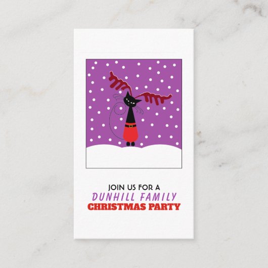 Rendier Kat, Kerstfeest Ticket Uitnodiging Informatiekaartje (Voorkant)