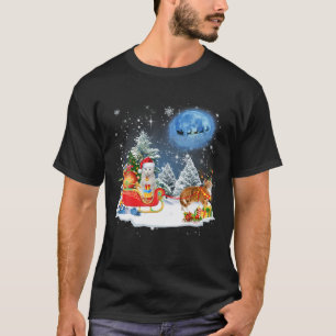 rendier kat santa kerst licht kat mama kat papa t-shirt