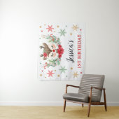 Rendier Kerst 1e Verjaardag Winter Herten Banner Wandkleed (In situ)
