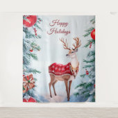 Rendier Kerst Achtergrond Wandkleed (Voorkant)