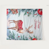 Rendier Kerst Achtergrond Wandkleed (Voorkant (horizontaal))