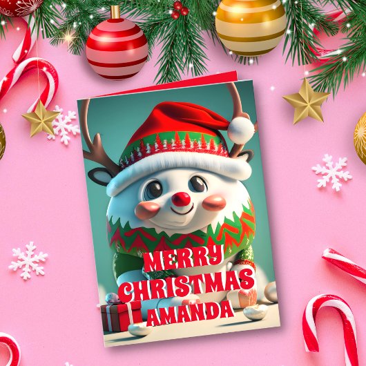 Rendier Kerst Gepersonaliseerde Kinder Foto Feestdagen Kaart