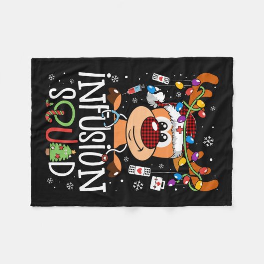 Rendier kerst infusie verpleegkundige squad stetho fleece deken (Voorkant (Horizontaal))