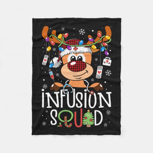 Rendier kerst infusie verpleegkundige squad stetho fleece deken (Voorkant)