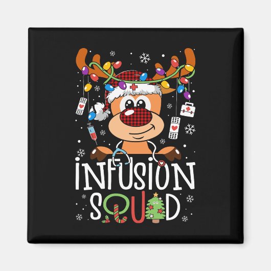 Rendier kerst infusie verpleegkundige squad stetho magneet (Voorkant)