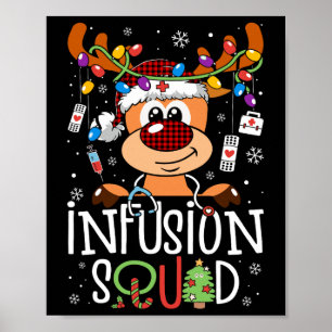 Rendier kerst infusie verpleegkundige squad stetho poster