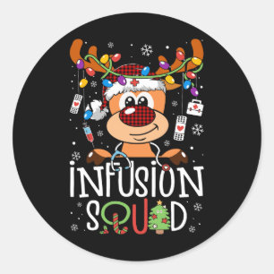 Rendier kerst infusie verpleegkundige squad stetho ronde sticker