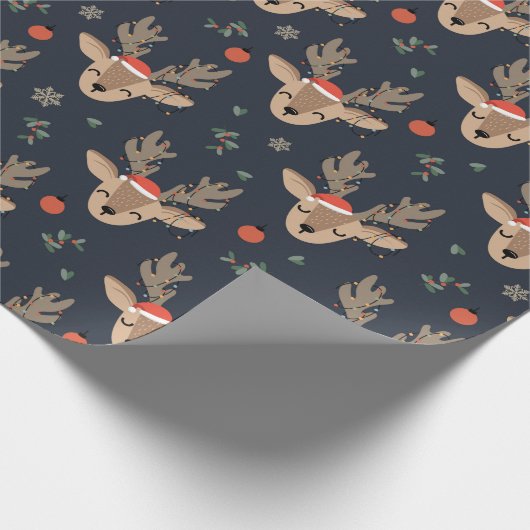 Rendier Kerst Inpakpapier (Hoek)