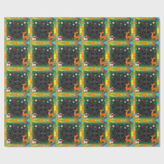 Rendier Kerst & Nieuwjaar inpakpapier (Vlak)