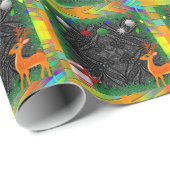 Rendier Kerst & Nieuwjaar inpakpapier (Rol Hoek)