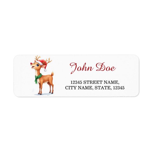 Rendier Kerst Retouradres Labels (Voorkant)