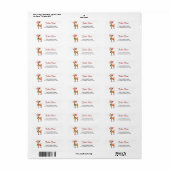 Rendier Kerst Retouradres Labels (Full Sheet)
