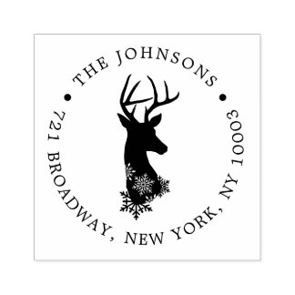 Rendier Kerst Retouradres Thema Vakantie Rubberstempel