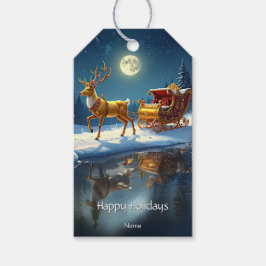 Rendier Kerst Slede Vakantie Gift Tag Cadeaulabel
