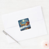 Rendier Kerst Slede Vakantie Sticker (Envelop)