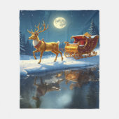 Rendier Kerst slee-deken van fleece Deken (Voorkant)