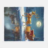 Rendier Kerst slee-deken van fleece Deken (Voorkant (Horizontaal))