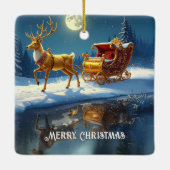Rendier Kerst slee Kerst ornament (Achterkant)