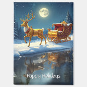 Rendier Kerst slee Magnet (Voorkant)