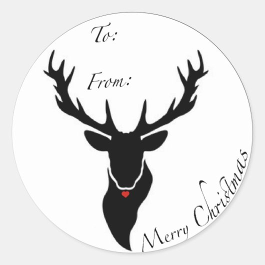 Rendier kerst sticker (Voorkant)