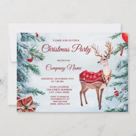 Rendier Kerst Vakantie Party uitnodiging