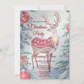 Rendier Kerst Vakantie Party uitnodiging (Achterkant)