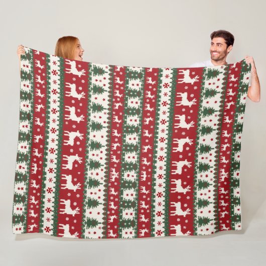Rendier Kerst Vliesdeken Fleece Deken (In situ)