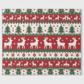 Rendier Kerst Wrap Cadeaupapier (Vlak)