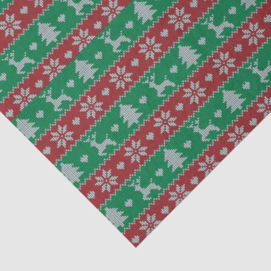 Rendier Kerstbomen Harten Groene Kerst Tissuepapier (Detail)