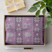 Rendier Kerstbomen Harten Paarse Kerst Tissuepapier (Geschenk)