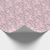 Rendier Kerstbomen Roze Grijs Wit Kerstmis Cadeaupapier (Hoek)