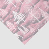 Rendier Kerstbomen Roze Patroon Kerstmis Tissuepapier (Detail)