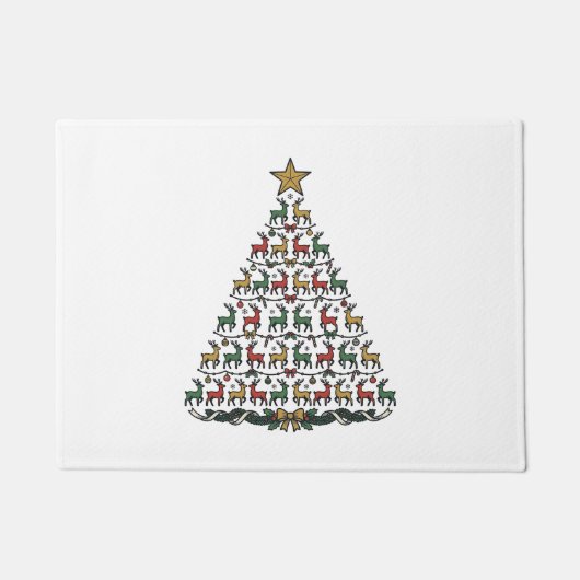 Rendier Kerstboom Vintage Gravure Shirt_1 Deurmat (Voorkant)