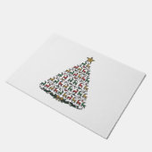 Rendier Kerstboom Vintage Gravure Shirt_1 Deurmat (Schuin)